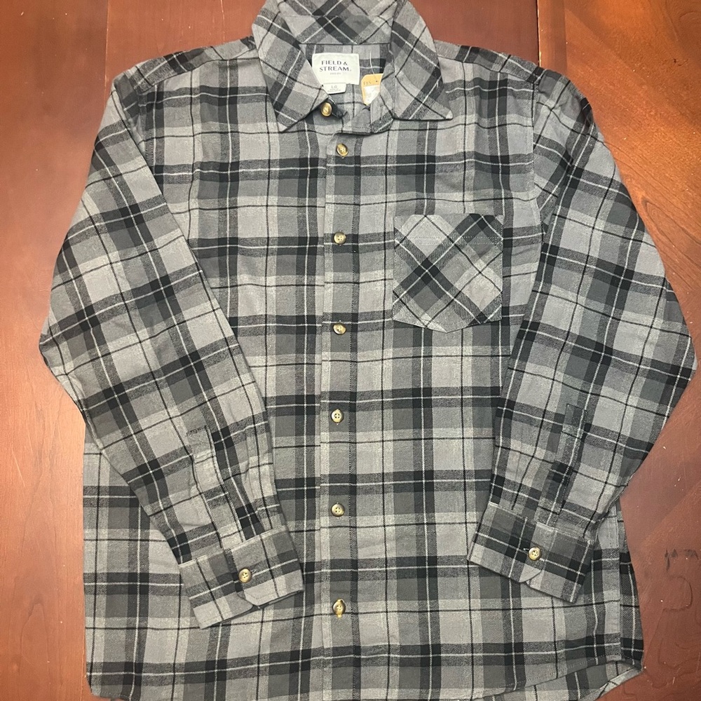 Field & Stream Black and Gray Plaid Shirt